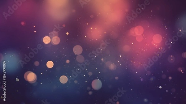 Fototapeta A soft-focus image showcasing a dreamy mix of warm and cool tones, with diffused circles of light, creating a captivating abstract background.