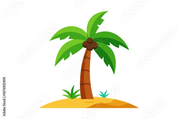 Fototapeta palm tree on white background