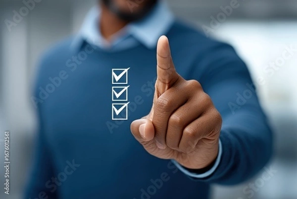 Fototapeta Digital Checklist and Task Completion Concept