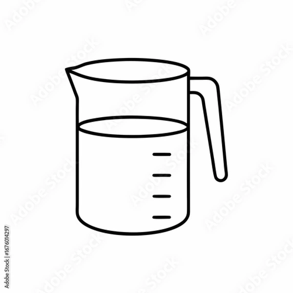 Fototapeta Beaker Vector Icon – Clean Lab Equipment Outline