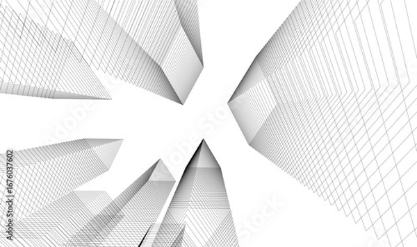 Fototapeta Architectural building vector 3d illustration 