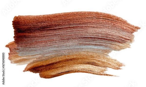 Fototapeta Abstract Brush Stroke in Earthy Brown Tones for Design Isolate on Transparent Background, cutout, png