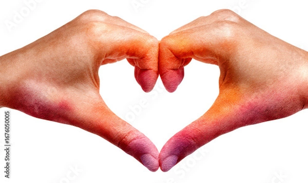 Fototapeta Heart Shape Created with Hands Symbolizing Love and Connection Isolate on Transparent Background, cutout, png