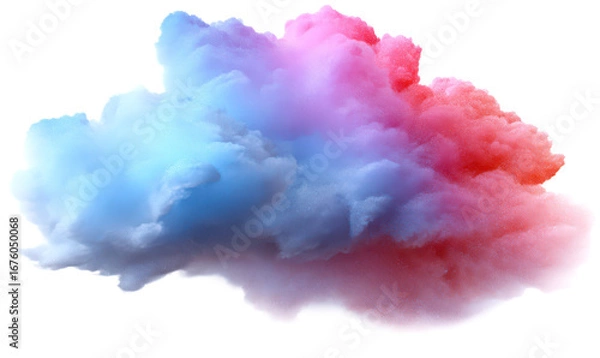 Fototapeta Colorful Smoke Cloud Isolate on Transparent Background, cutout, png