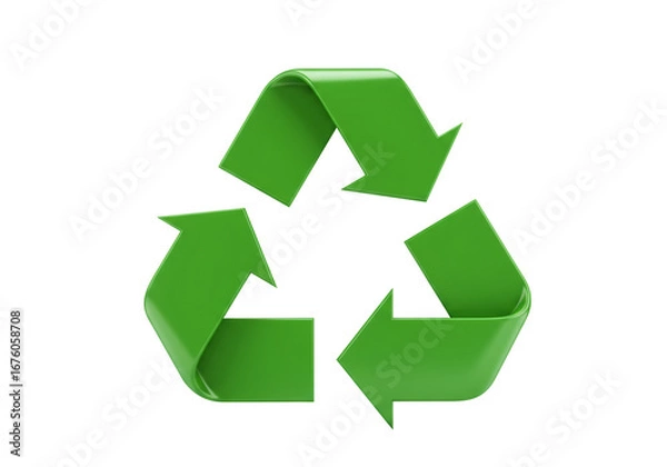 Fototapeta 透明な背景に緑のリサイクルシンボル 環境保護の持続可能な未来