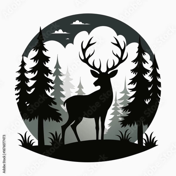 Obraz vector illustration of a deer