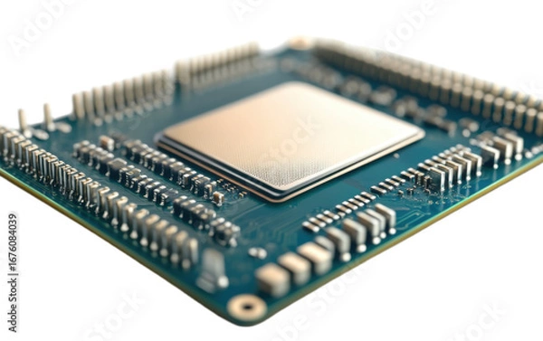 Fototapeta Computer processor cpu isolated on white background, png