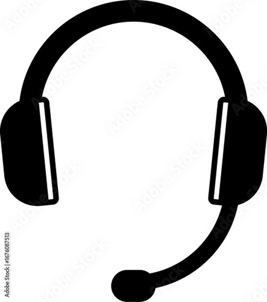 Fototapeta シンプルなヘッドセットのアイコン