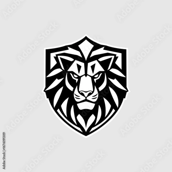 Obraz Geometric Fierce Lion Shield