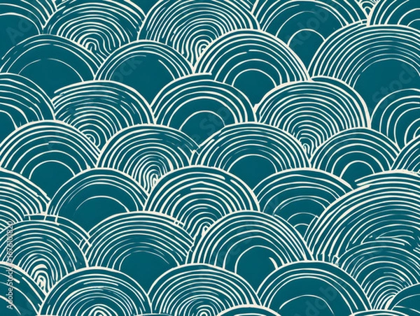 Obraz Minimal Japanese wave pattern seamless abstract 