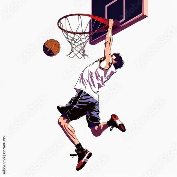 Obraz Animated basketball slam dunk