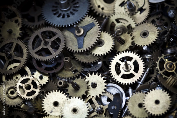 Fototapeta Macro detail of old gears