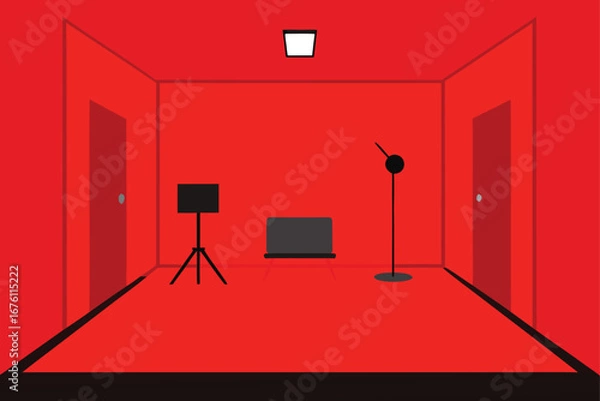 Obraz red studio room on background 