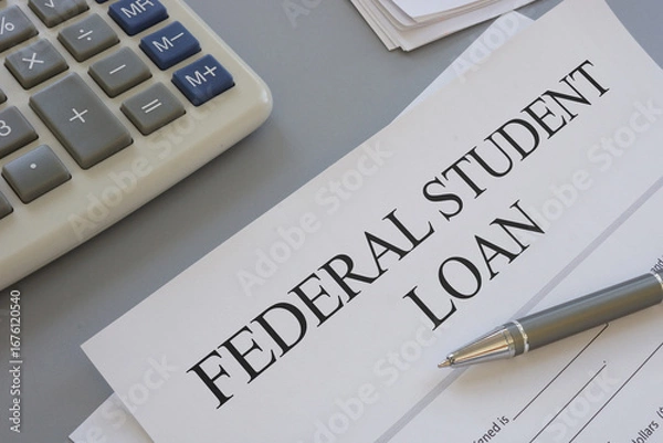Fototapeta Federal Student Loan is shown using the text. Student Loan Forgiveness