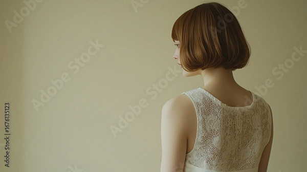 Obraz 静かなる輪郭：美しい横顔の詩情