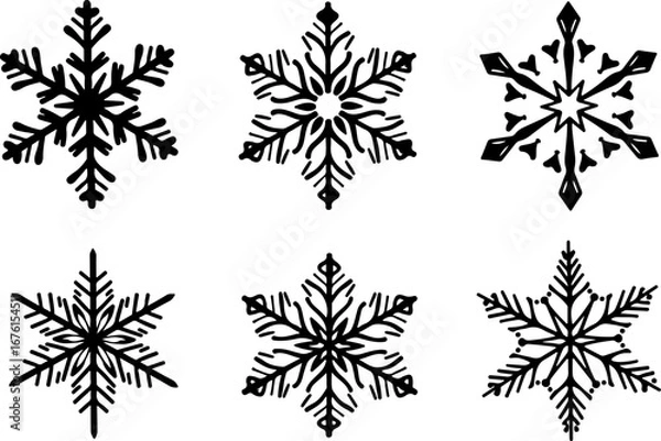Fototapeta "Elegant Snowflake Design Collection Vector Bundle