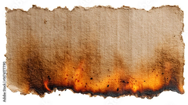 Obraz Burnt paper edges fire texture background
