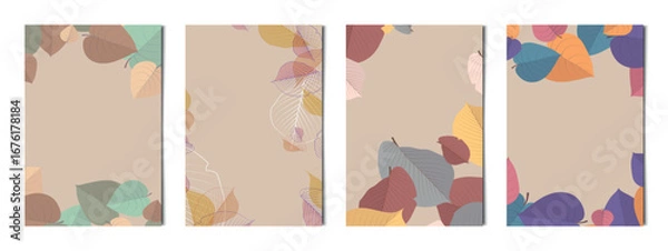 Fototapeta Set of 4 pcs abstract artistic texture backgrounds for advertising, business cards and banners - Vector illustration