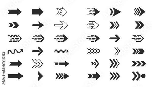 Fototapeta Iconic Arrow Collection: Various Styles for User Interface and Graphic Design

