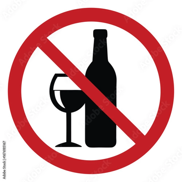 Obraz Red circular prohibition symbol graphic