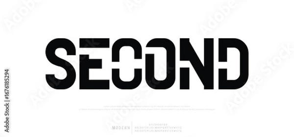 Fototapeta Second modern creative minimal alphabet small letter logo design