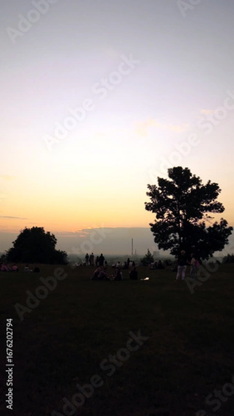 Fototapeta Kraków, Poland. Krakus Mound (Polish: Kopiec Krakusa), also called the Krak Mound, is a tumulus located in the Podgórze, thought to be the resting  the legendary King Krakus.