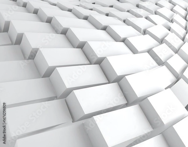 Fototapeta Abstract geometric pattern of white blocks