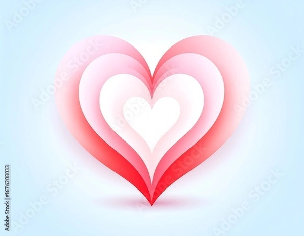 Fototapeta Abstract heart design with layered color