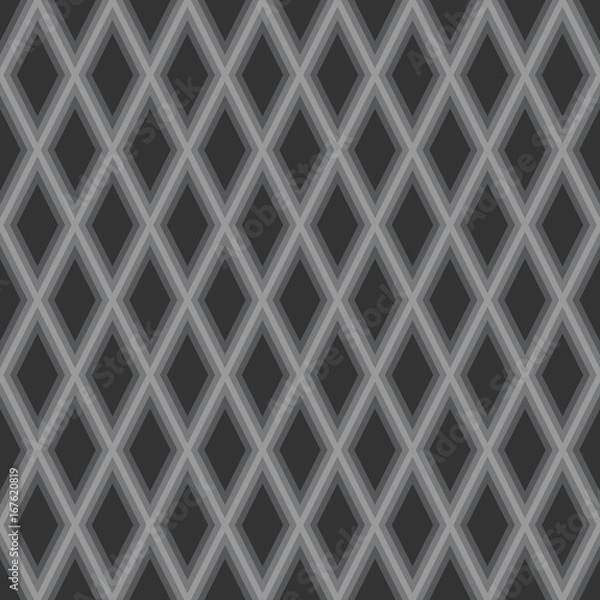 Fototapeta Seamless gray outline rhombic pattern vector
