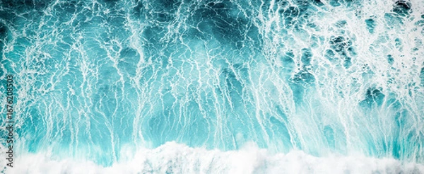 Fototapeta abstract aerial view background of blue waves