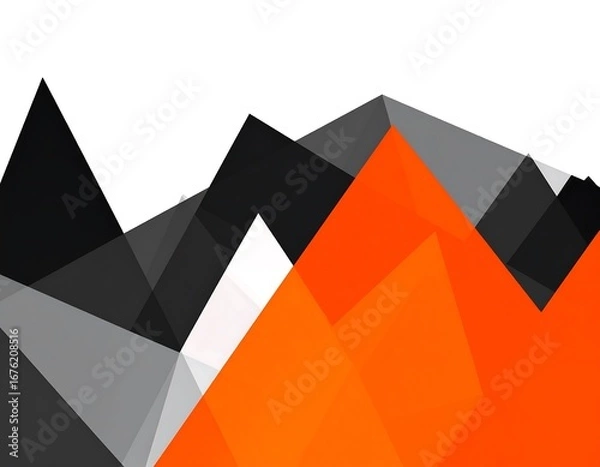 Fototapeta Abstract geometric design with overlapping triangles in vibrant colors