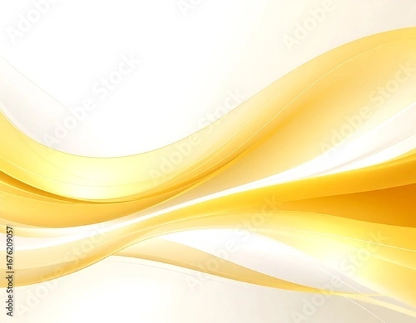 Fototapeta Abstract flowing gold waves on white background