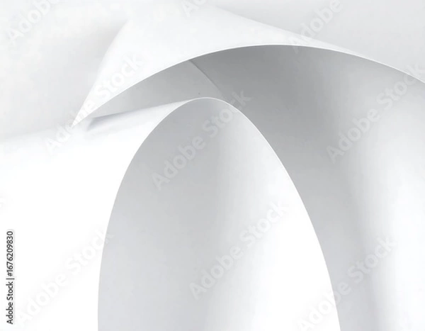 Fototapeta Abstract curves of white paper (1)