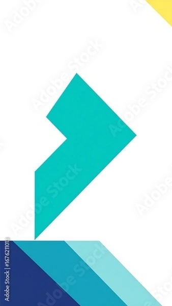 Fototapeta Abstract geometric design featuring a teal arrow shape on a multi-toned gradient background