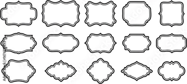 Obraz Outline Vintage frames and labels vector set. Label frames. Decorative frames