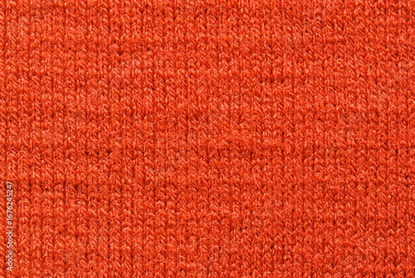 Fototapeta Red wool jersey fabric texture as background