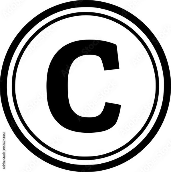 Fototapeta copyright glyph vector flat icon