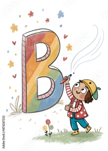 Obraz alphabet for kids Alphabet B