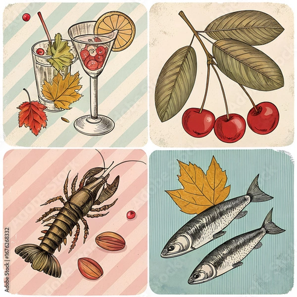 Obraz seamless pattern with food