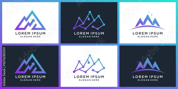 Fototapeta Unique summit logo design set