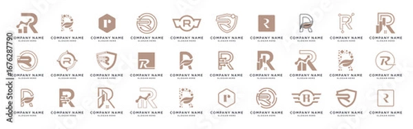 Fototapeta Letter R logo design template bundle set