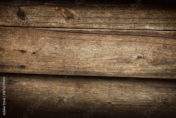 Fototapeta wooden background with convex board and vignette. copy space