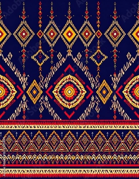 Fototapeta Vibrant, patterned textile design