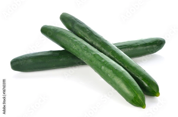 Fototapeta Cucumber isolated over white background.
