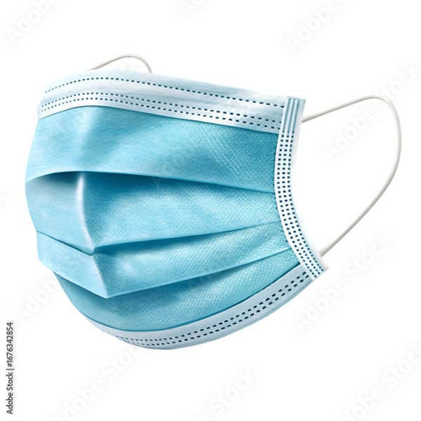 Fototapeta Protective Disposable Face Mask: Close-up Detail Shot on transparent background