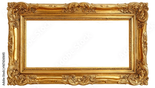 Obraz Gold ornate picture frame with a black void