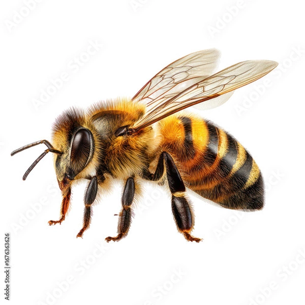 Fototapeta High-resolution bee on transparent background