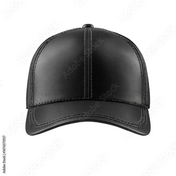 Obraz Black leather baseball cap