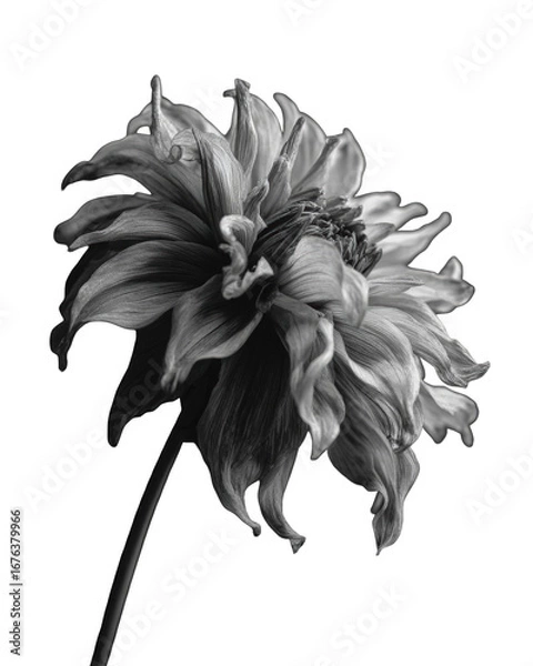 Obraz Black and white close-up of a dahlia