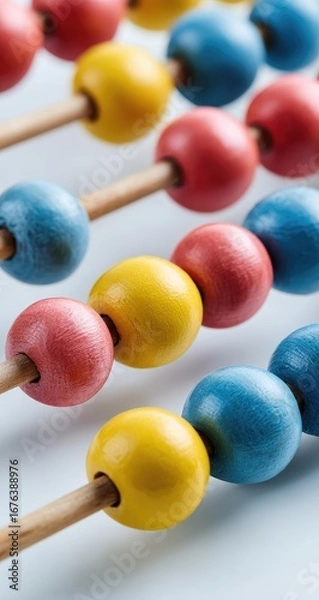 Obraz Close-up of colorful wooden abacus beads